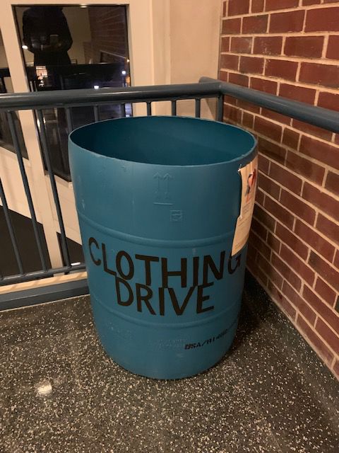 clothing drive bucket